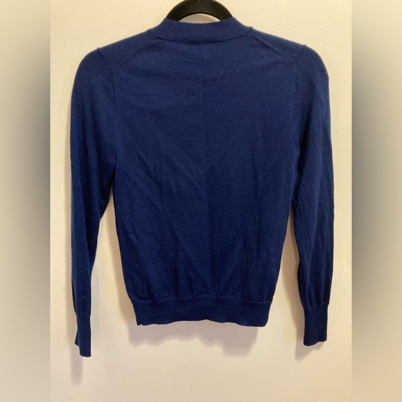 J. Crew navy XS 100% merino wool navy cardigan. - Picture 3 of 6